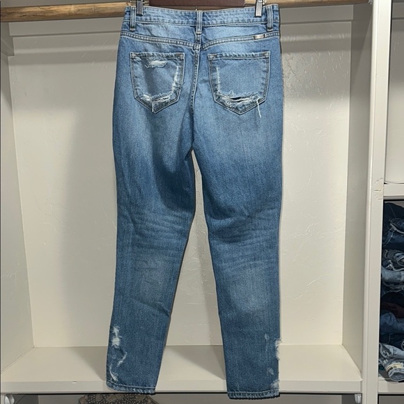 KanCan Blue Boyfriend Jeans with Distressed Details - Picture 5 of 7